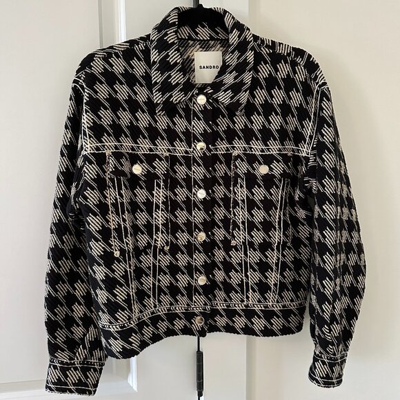 SANDRO Houndstooth Balthazar Jacket - Picture 3 of 6